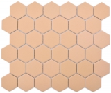 Hexagonal hexagon mosaic tile ceramic ochre orange R10B shower tray floor tile mosaic tile non-slip wall bathroom - MOS11H-0808-R10