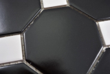 Hand-painted ceramic mosaic Octa black matt with white glossy mosaic tile wall tile backsplash kitchen bathroom MOS13-Octa0301_m