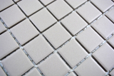 Hand-painted mosaic tile ceramic LIGHT GREY SOAP GREY WALL FLOOR unglazed MOS18-0204-R10_m