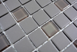 Hand-painted mosaic tile bathroom ceramic dark gray brown unglazed glass mosaic MOS18-1313-R10_m