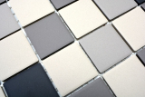 Hand sample mosaic tile light beige gray anthracite unglazed tile backsplash MOS14B-0208-R10_m