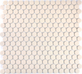 Button mosaic LOOP round mosaic light beige matt unglazed non-slip wall kitchen shower BATH - MOS10-1202-R10