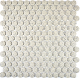 Button mosaic LOOP round mosaic shower tray floor cream white spots unglazed non-slip wall kitchen - MOS10-0103-R10