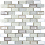 Mosaic tile Translucent ceramic white Brick Glass mosaic Crystal ceramic antique white MOS83IC-0121_f