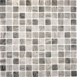 Glass mosaic Sustainable wall covering Recycling wood texture gray beige Tile backsplash MOS63-324