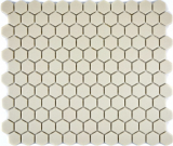 Hexagonal hexagon mosaic tile ceramic mini white light beige unglazed non-slip backsplash floor tile - MOS11A-1202-R10