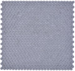 Button mosaic Loop round mosaic gray glossy matt wall tile backsplash kitchen bathroom MOS140-0211