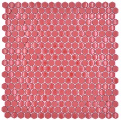 Glass mosaic hexagon red hexagonal hexagonal mosaic glossy matt mosaic tile wall tile backsplash kitchen bathroom
