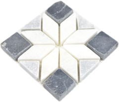 Mini natural stone inlay travertine decor marble white light gray anthracite floor sauna wall bathroom kitchen WC - MOSDEKO13
