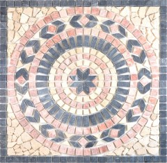 XL inlay natural stone decor rossoverona travertine beige black anthracite mosaic tile wall floor kitchen - MOSDEKO45