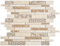 Marble mosaic tile ceramic mosaic beige cream wall tile backsplash bathroom - MOS180-B0327B