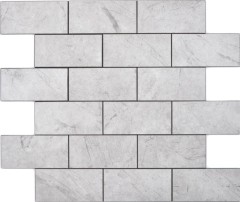 self-adhesive vinyl mosaic stone look gray Carrara look subway mosaic tile wall tile mirror kitchen bathroom MOS200-MLM