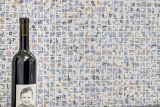 Hand-patterned mosaic tile retro vintage ceramic white colorful flowers tile backsplash MOS18C-1401_m