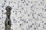 Hand-patterned mosaic tile retro vintage ceramic white blue flower kitchen splashback MOS18D-1404_m