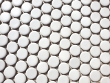 Hand pattern button mosaic LOOP round mosaic white glossy wall kitchen shower BATH MOS10-0102_m