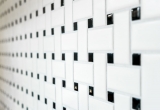 Hand-painted mosaic tile ceramic basket white matt black matt MOS13-CBAS19_m