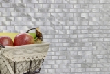 Hand sample mosaic tile aluminum silver Brick aluminum alu tile mirror kitchen MOS48-0204_m