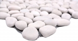 Hand-patterned mosaic tile river pebble stone pebble vaulted white cream MOS30-0102_m