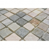 Hand sample mosaic tile quartzite natural stone quartzite beige kitchen splashback gray MOS36-0206_m