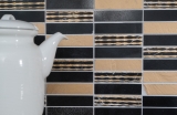 Hand-patterned mosaic tile marble natural stone rectangle stone carving gold black MOS40-STN79_m