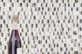 Hand-patterned mosaic tile marble natural stone rods beige Carpet Crema Marfil Dark Emperador honed MOSSopo-M10-VH21_m
