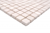 Hand-painted mosaic tile marble natural stone white Botticino Anticato MOS38-0104_m
