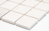 Hand-painted mosaic tile marble natural stone white Botticino Anticato MOS42-0104_m