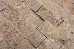 Hand sample mosaic stone wall Travertine natural stone walnut Brick Splitface Noce Travertine 3D MOS43-44248_m