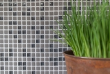 Hand-painted mosaic tile ECO Recycling GLAS Enamel gray-brown matt glass MOS140-05G_m