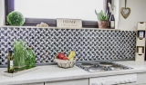 Hand-painted mosaic tile Translucent black silver Combination glass mosaic Crystal EP black clear silver MOS88-k1499_m