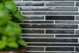 Hand-painted mosaic tile Translucent composite black Multistick glass mosaic Crystal Artificial black MOS86-MS89_m