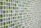 Hand-painted mosaic tile Tile backsplash Translucent stainless steel green Glass mosaic Crystal steel green MOS92-0506_m