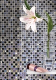Hand sample mosaic tile Tile mirror translucent stainless steel gray glass mosaic Crystal stone steel gray MOS92-0206_m