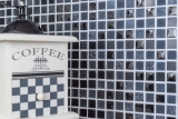 Hand-painted mosaic tile Tile backsplash Translucent dark gray black Glass mosaic Crystal stone Relief dark gray black MOS83-HQ19_m