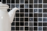 Hand-painted mosaic tile Tile backsplash Translucent dark gray black Glass mosaic Crystal stone Relief dark gray black MOS83-HQ29_m