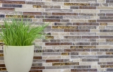 Hand-painted mosaic tile Tile backsplash Translucent beige brown Composite glass mosaic Crystal marble beige brown MOS86-1302_m