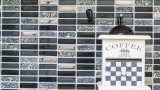 Hand-painted mosaic tile Tile backsplash Translucent silver gray black Rectangle Glass mosaic Crystal stone black MOS87-SM88_m