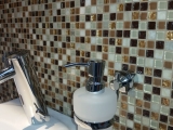 Hand-painted mosaic tile Tile backsplash Translucent beige brown Glass mosaic Crystal stone beige brown MOS92-1206_m