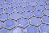 Hand pattern ceramic mosaic hexagon blue glossy mosaic tile wall tile backsplash kitchen bathroom MOS11H-0506_m