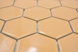 Hand pattern ceramic mosaic hexagon ochre orange glossy mosaic tile wall tile backsplash kitchen bathroom MOS11H-1208_m
