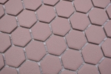 Hand sample ceramic mosaic hexagon clinker red R10B shower tray floor tile mosaic tile kitchen bathroom floor MOS11H-0900-R10_m