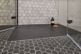 Hand pattern ceramic mosaic hexagon black R10B shower tray floor tile mosaic tile kitchen bathroom floor MOS11H-0303-R10_m