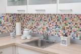 colorful mosaic tiles retro vintage POP UP ceramic kitchen splashback MOS18D-1605_f | 10 mosaic mats