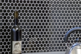 Mosaic tiles ceramic hexagon black glossy wall tiles bathroom tile MOS11A-0302_f | 10 mosaic mats