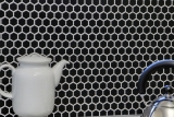 Mosaic tiles ceramic hexagon black matt shower splashback tile backsplash MOS11A-0311_f | 10 mosaic mats