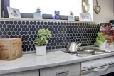 Mosaic tiles ceramic hexagon black matt tile backsplash kitchen backsplash MOS11B-0311_f | 10 mosaic mats