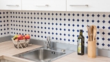 Mosaic tiles ceramic blue octagon white matt blue glossy kitchen splashback MOS13-OctaG464_f | 10 mosaic mats