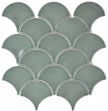 Mosaic tile ceramic fan petrol glossy tile WC bathroom tile MOS13-FS18_f | 10 mosaic mats