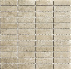 Mosaic tile ceramic beige rods stone look beige tile backsplash kitchen MOS24-STSO67_f | 10 mosaic mats