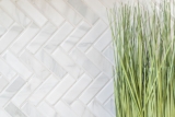Mosaic tile ceramic herringbone stone effect white tile backsplash kitchen MOS24-SO10_f | 10 mosaic mats